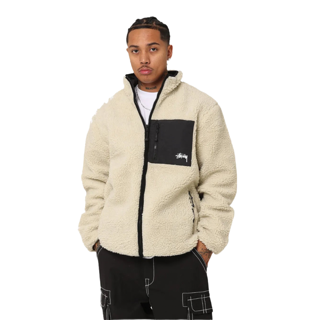 STUSSY - BALL FLEECE REVERSIBLE JACKET