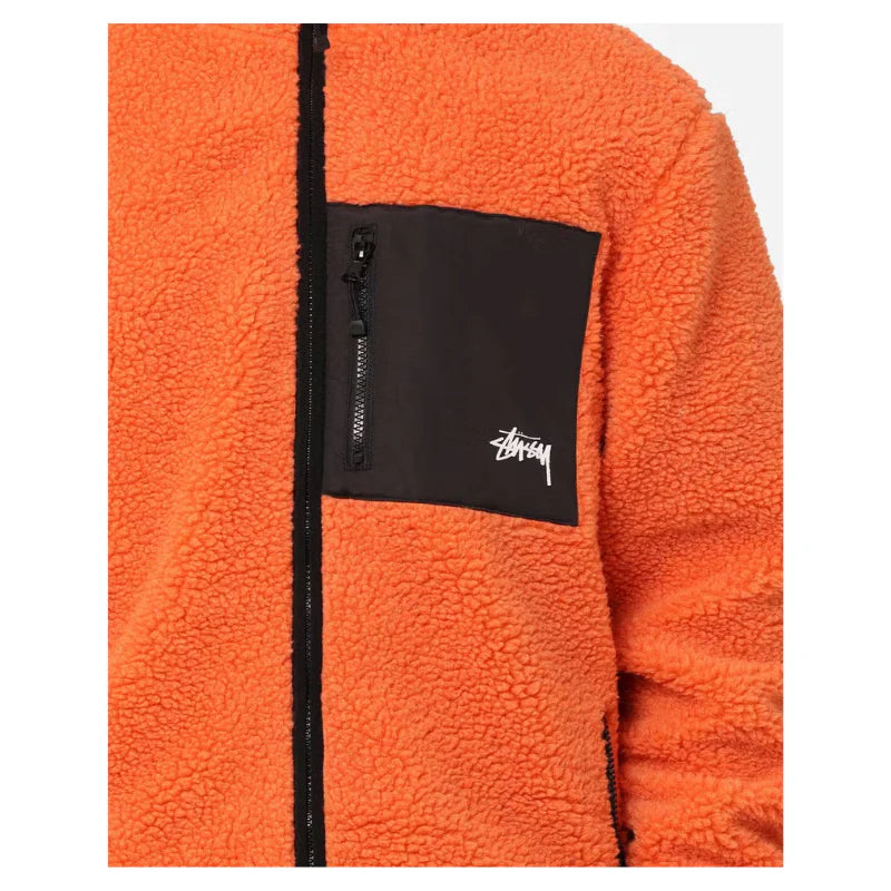 STUSSY - BALL FLEECE REVERSIBLE ORANGE JACKET