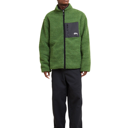 STUSSY - BALL FLEECE REVERSIBLE GREEN JACKET