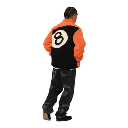 STUSSY - BALL FLEECE REVERSIBLE ORANGE JACKET