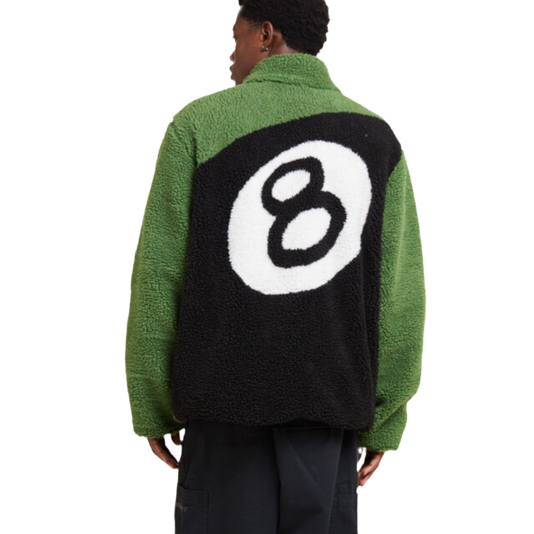 STUSSY - BALL FLEECE REVERSIBLE GREEN JACKET