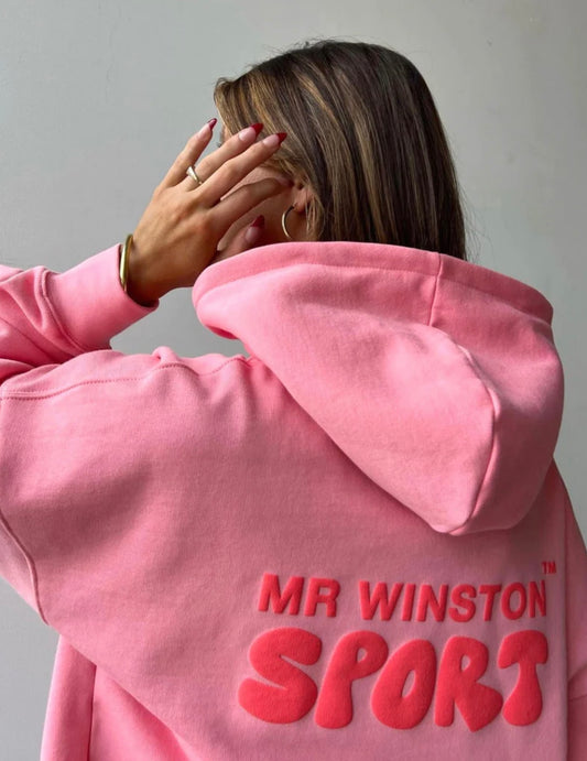 Mr Winston "Vintage Pink Puff Hood"